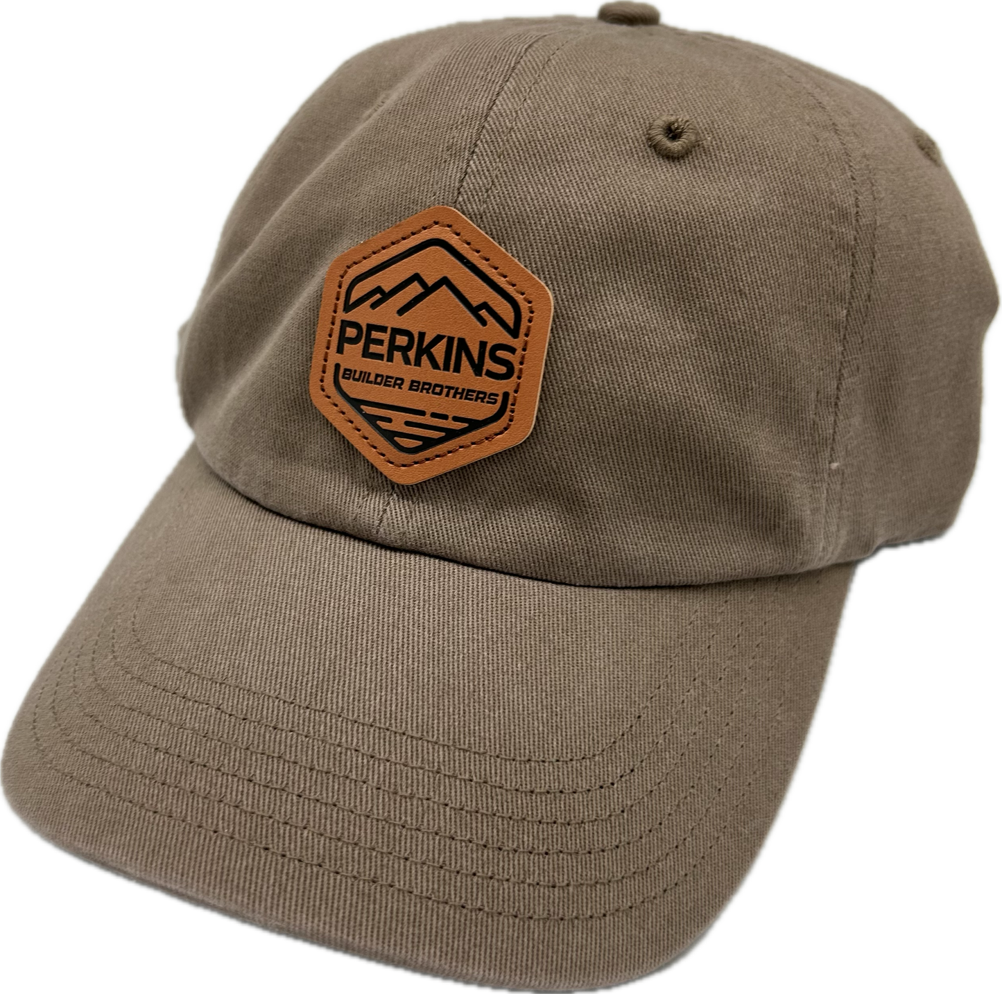 Genuine Leather Patch - Richardson R55 "Dad...or Mom" Hat - Solid Driftwood - Perkins Builder Brothers