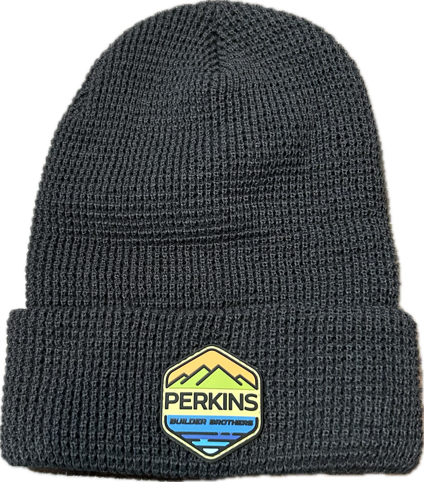 Full Color Rubber Patch - Richardson 146 Waffle Knit Beanie - Perkins Builder Brothers