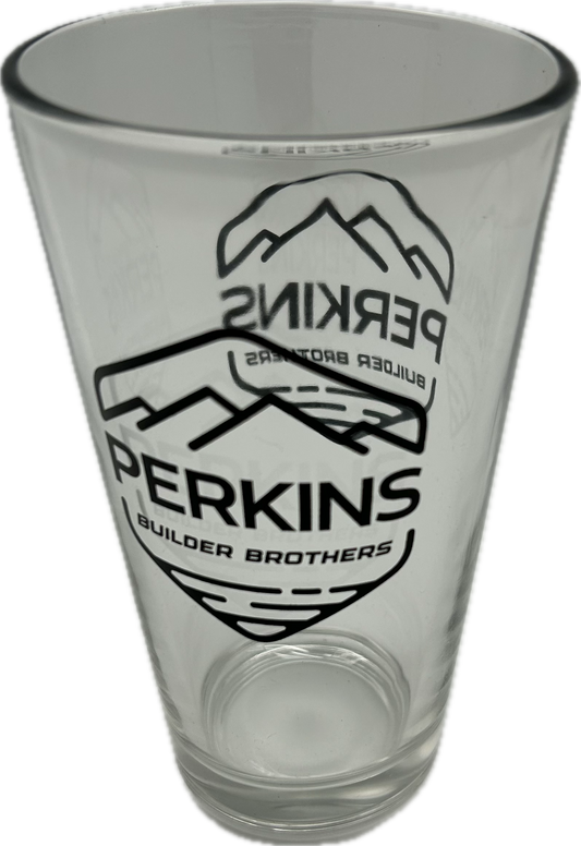 Vaso de pinta de 16 oz - Logotipo de Perkins Builder Brothers