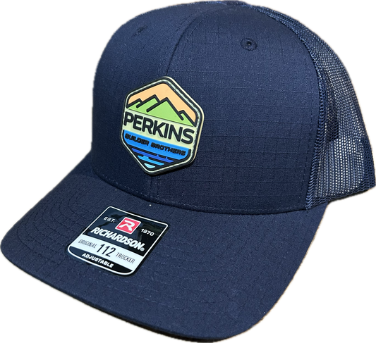 Full Color Rubber Patch - Richardson 112T Tactical Trucker Hat - Navy - Perkins Builder Brothers