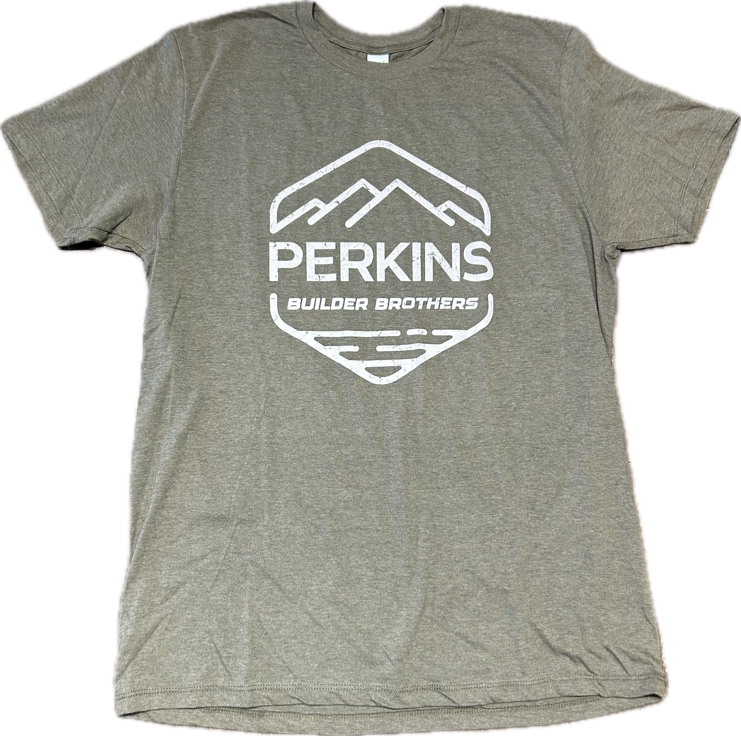 Mens T-Shirt - Artichoke - Perkins Builder Brothers Distressed Logo