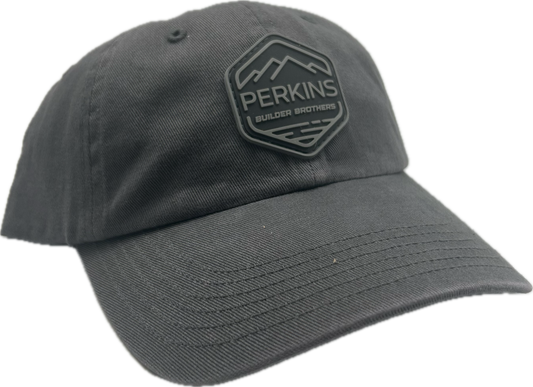 Black & Gray Rubber Patch Richardson R55 "Dad Hat...or Mom" - Solid Charcoal - Perkins Builder Brothers