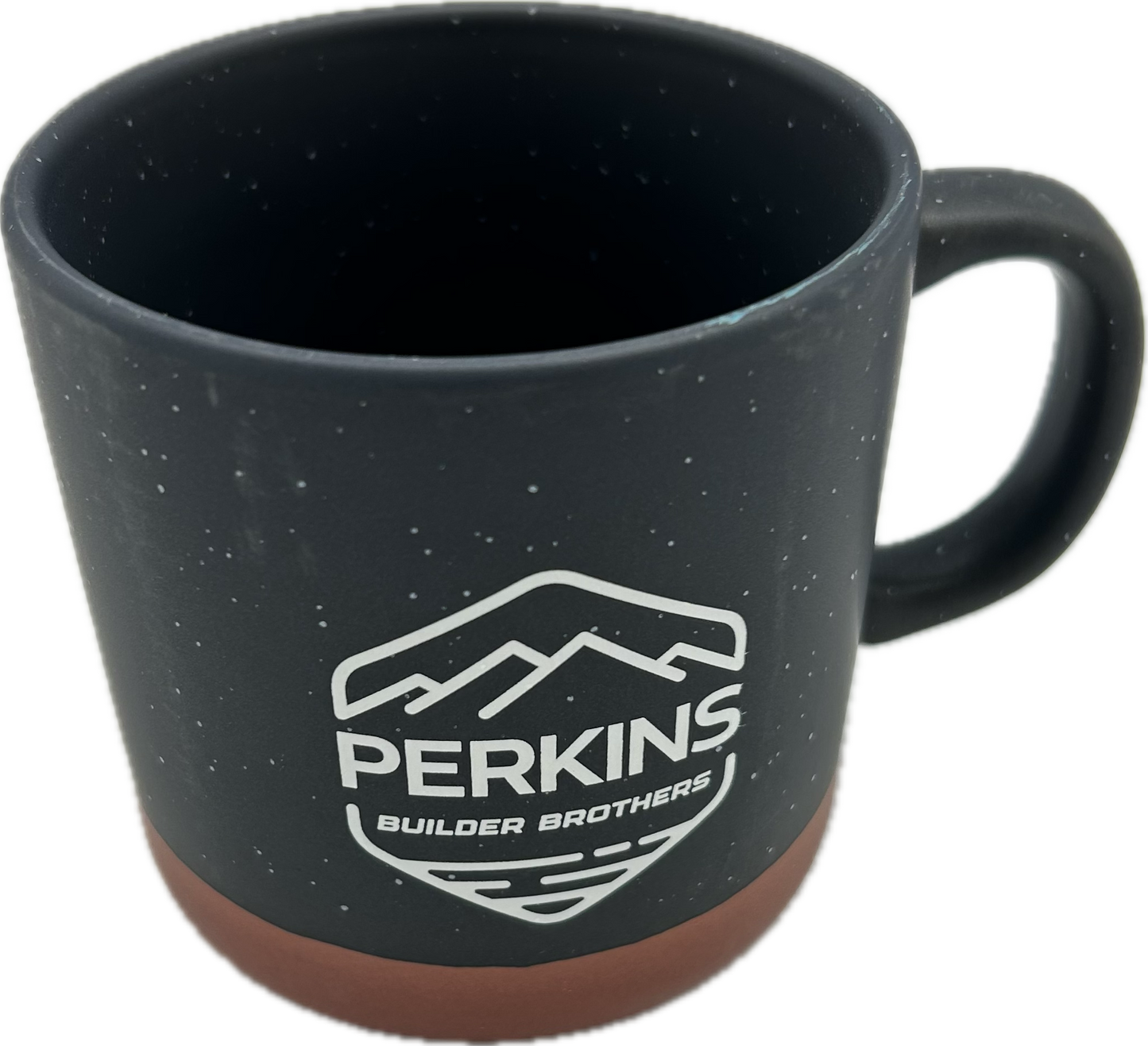 Taza de café de arcilla roja de 14 oz - Logotipo de Perkins Builder Brothers