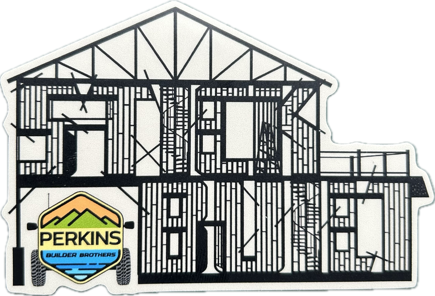 Pegatina Speed ​​Square Smoky Mountains de 4"x1.5" - Perkins Builder Brothers