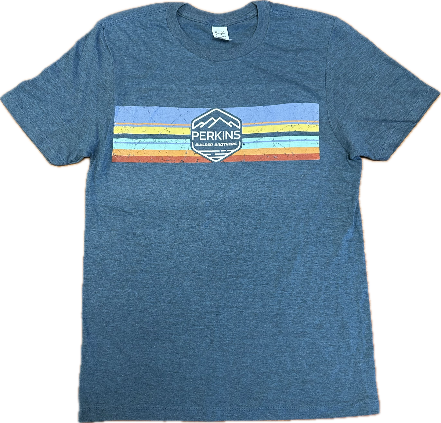 Camiseta para hombre - Carbón - Perkins Builder Brothers Logo Retro Stripes