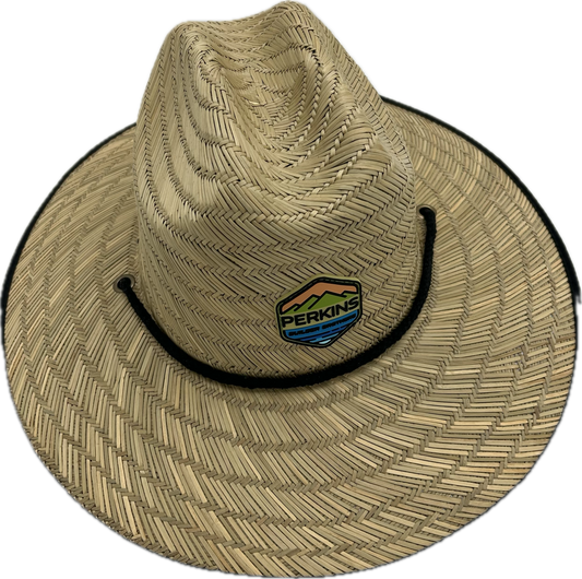 Full Color Rubber Patch - Richardson 828 Lined Waterman Sun Hat - Straw/USA - Perkins Builder Brothers