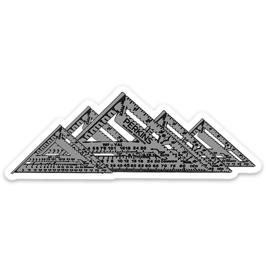 Pegatina Speed ​​Square Smoky Mountains de 4"x1.5" - Perkins Builder Brothers